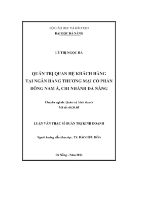 Luận văn Quản trị quan hệ khách hàng tại SeABank Đà Nẵng