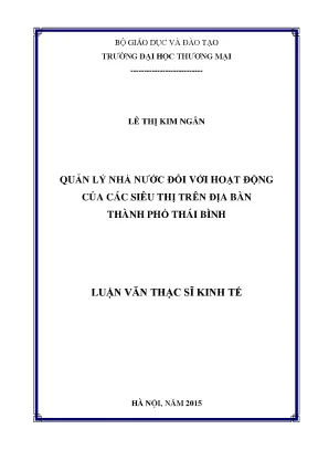 Quản lý nhà nước đối với siêu thị tại Thái Bình