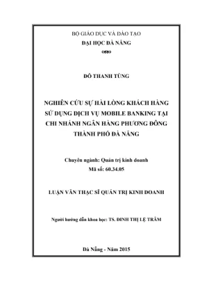 Luận văn sự hài lòng khách hàng về Mobile Banking