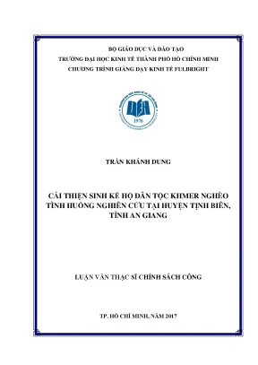 Cải thiện sinh kế cho hộ dân tộc Khmer nghèo tại Tịnh