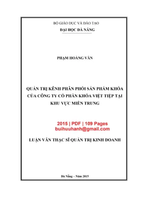 Luận văn: Kênh phân phối Khóa Việt Tiệp tại Miền Trung