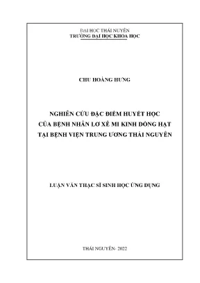 Đặc điểm huyết học của bệnh nhân lơ xê mi kinh dòng hạt