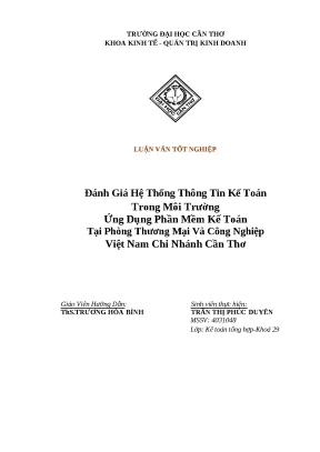 Đánh Giá Hệ Thống Thông Tin Kế Toán Tại VCCI Cần Thơ
