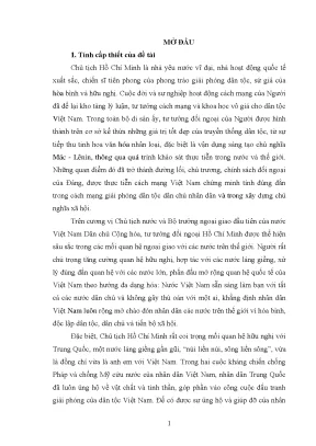 Vận Dụng Tư Tưởng Đối Ngoại Hồ Chí Minh Trong Quan Hệ