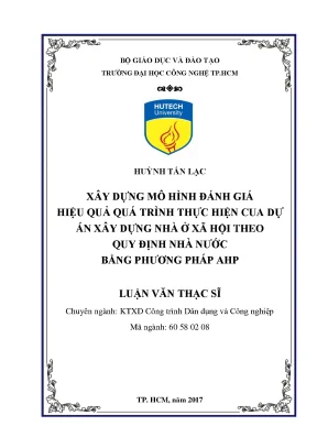 Mô Hình Đánh Giá Hiệu Quả Dự Án Xây Dựng Nhà Ở Xã Hội