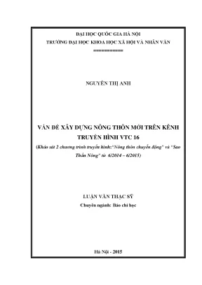 Xây Dựng Nông Thôn Mới Qua Kênh Truyền Hình VTC16