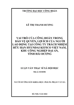 Vai trò của Công đoàn trong bảo vệ quyền lợi người lao