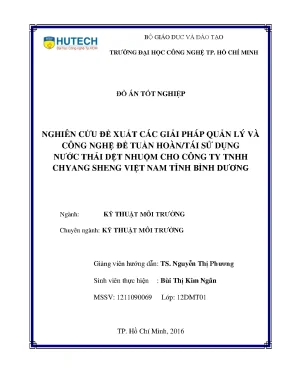 Giải pháp quản lý và công nghệ tái sử dụng nước thải dệt