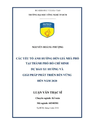 Các yếu tố ảnh hưởng đến giá nhà phố tại TP.HCM và giải