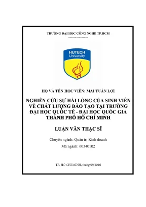 Luận văn thạc sĩ kế toán nghiên cứu sự hài lòng của sinh viên về chất lượng đào tạo tại trường đại học quốc tế đại học quốc gia thành phố hồ chí minh