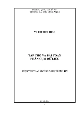 Phân Tích Tập Thô và Phân Cụm Dữ Liệu trong Công Nghệ