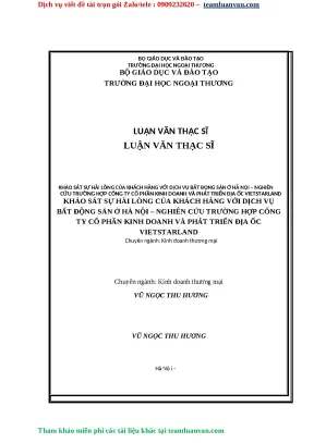 Khảo sát sự hài lòng khách hàng với dịch vụ bất động sản