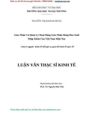Quản Lý Hoạt Động Giao Nhận Hàng Hóa Xuất Nhập Khẩu Tại