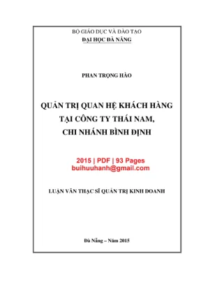 Luận văn CRM tại Công ty Thái Nam - Bình Định [PDF]