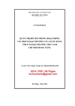 Luận văn: Quản trị rủi ro tài trợ ngoại thương Vietcombank