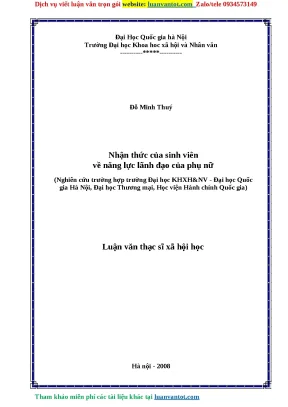 Nhận Thức Của Sinh Viên Về Năng Lực Lãnh Đạo Của Phụ Nữ