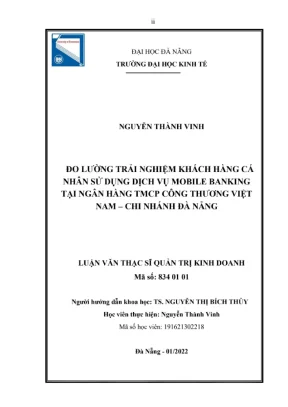 Luận văn trải nghiệm KH Mobile Banking VietinBank