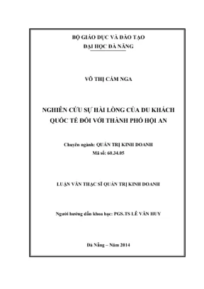 Nghiên cứu sự hài lòng du khách quốc tế tại Hội An