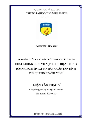 Nghiên cứu chất lượng dịch vụ nộp thuế điện tử tại quận
