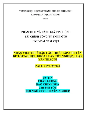 Phân Tích và Đánh Giá Tình Hình Tài Chính Công Ty Ôtô