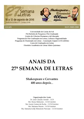 Anais 27 Semana Letras: Tìm Hiểu Về Shakespeare và Cervantes