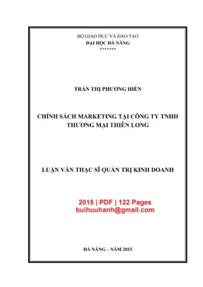 Luận văn chính sách Marketing tại công ty Thiên Long [PDF]