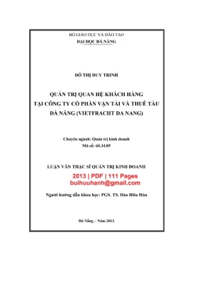 Luận văn ThS: Quản trị quan hệ khách hàng tại Vietfracht