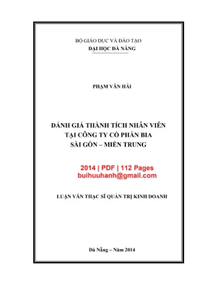 Đánh giá thành tích nhân viên tại SABECO Miền Trung