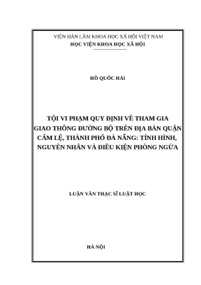 Nghiên cứu tội vi phạm giao thông đường bộ tại quận Cẩm