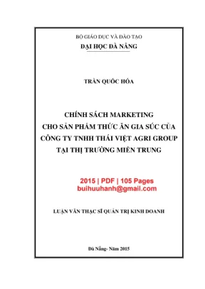 Luận văn: Marketing thức ăn gia súc Thái Việt Agri Group