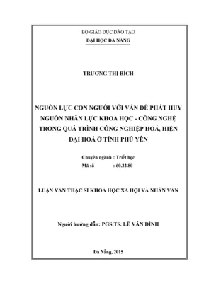 Luận văn: Phát huy nguồn nhân lực KH&CN tại Phú Yên