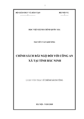 Chính Sách Đãi Ngộ Công An Xã Tại Bắc Ninh: Nghiên Cứu