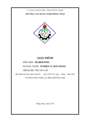 Giáo Trình Marketing Ngành Nghiệp Vụ Bán Hàng Trung Cấp