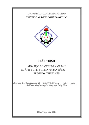 Giáo Trình Soạn Thảo Văn Bản Quản Trị Bán Hàng Cao Đẳng