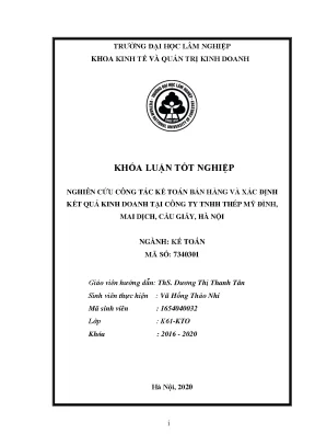 Nghiên Cứu Kế Toán Bán Hàng và Kết Quả Kinh Doanh tại