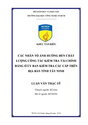 Các nhân tố ảnh hưởng đến chất lượng kiểm tra tài chính