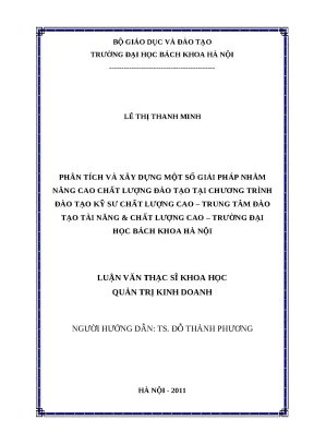 Giải pháp nâng cao chất lượng đào tạo kỹ sư chất lượng