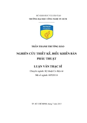 Nghiên cứu thiết kế và điều khiển bàn phẫu thuật hiệu quả
