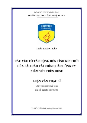 Các yếu tố ảnh hưởng đến tính kịp thời của báo cáo tài