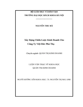 Chiến Lược Kinh Doanh Hiệu Quả Cho Công Ty Việt Đức Phú Thọ