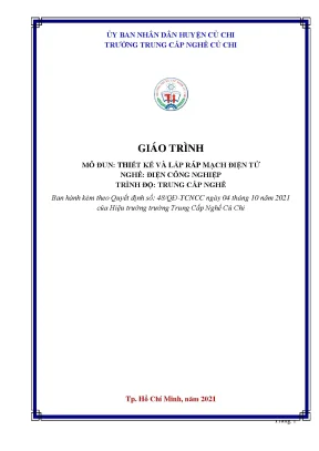 Giáo Trình Thiết Kế Mạch Điện Tử Nghề Điện Công Nghiệp