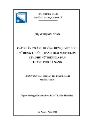 Luận văn: Quyết định dùng thuốc Marvelon tại Đà Nẵng