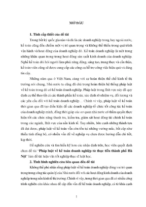 Pháp luật kế toán doanh nghiệp tại Hà Nội: Thực trạng và