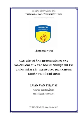 Các yếu tố ảnh hưởng đến nợ vay ngân hàng của doanh