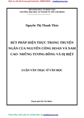 Bút pháp hiện thực trong truyện ngắn Nguyễn Công Hoan và