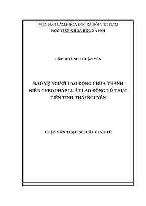 Bảo vệ người lao động chưa thành niên theo pháp luật lao