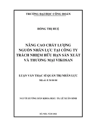 Nâng cao chất lượng nguồn nhân lực tại VIKOSAN: Giải