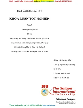 Thực trạng kinh doanh dịch vụ giao nhận hàng hóa xuất 