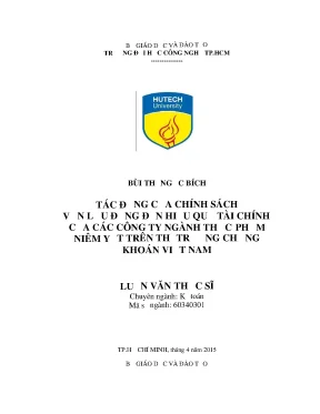 Tác động của chính sách vốn lưu động đến hiệu quả tài