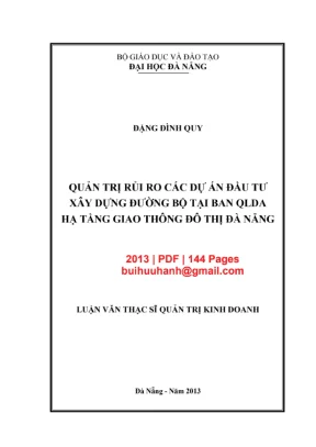 Quản trị rủi ro dự án xây dựng đường bộ Đà Nẵng